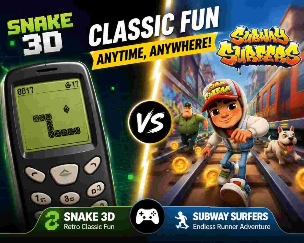 snake 3d & subway surfers